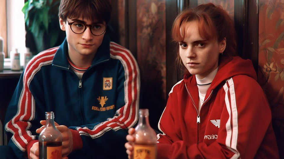 Нейросеть перенесла героев «Гарри Поттера» в «лихие 90-е», фото